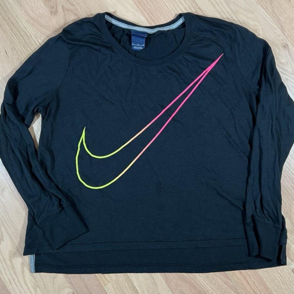 Nike Neon Swish long sleeve T shirt Womens